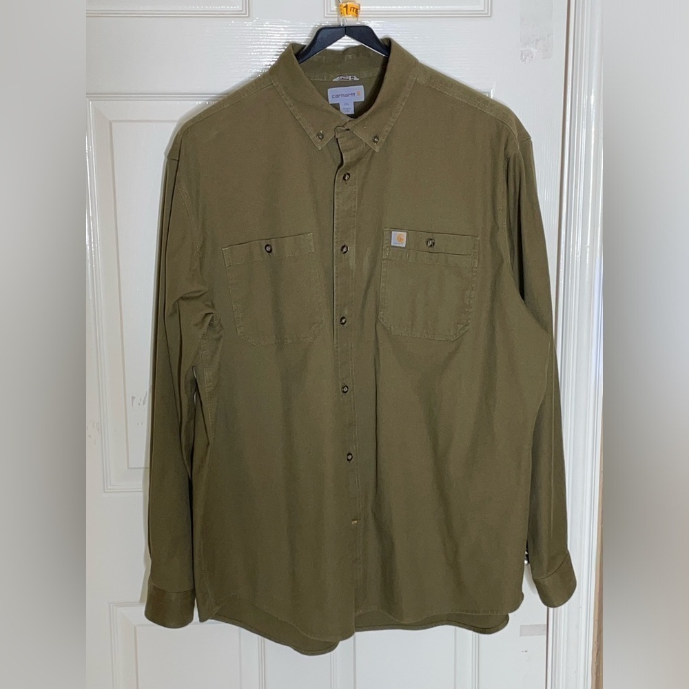 Carhartt Rugged Flex Relaxed Fit Canvas Long Sleeve Shirt 2XL Midweight - Picture 8 of 8